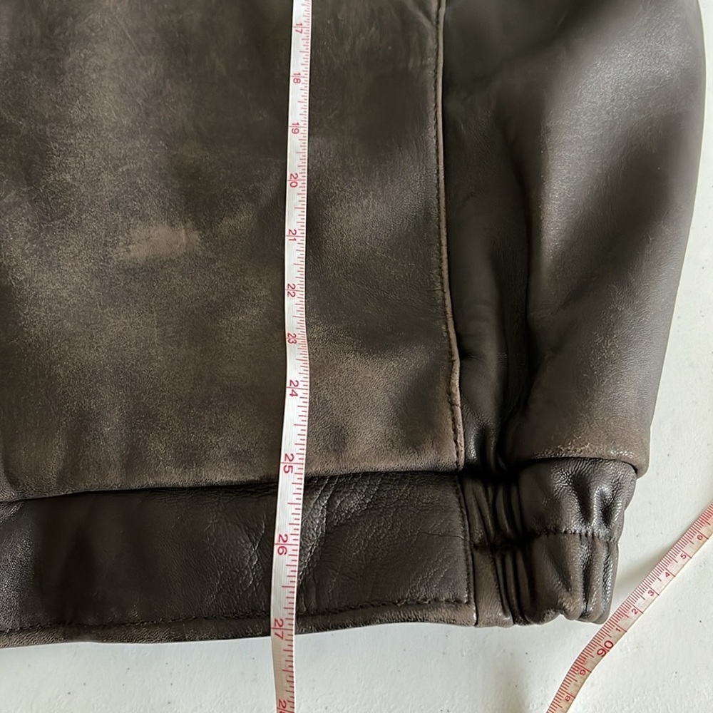 Andrew Marc New York Mens Leather Jacket Brown Bomber Full Zip XL Butter Soft - Picture 9 of 11